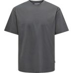 Only & Sons Erkek Onsfred Bisiklet Yaka Kısa Kollu %100 Pamuk T-Shirt 22022532 Füme - XL