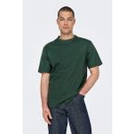 Only & Sons Erkek Onsfred Bisiklet Yaka Kısa Kollu %100 Pamuk T-Shirt 22022532 Koyu Yeşil