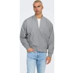 Only & Sons Erkek Onsgavın Ribanalı Mevsimlik Spor Bomber Ceket 22030757 Gri