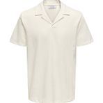 Only & Sons Erkek Onskıan Kendinden Desenli Polo Yaka T-Shirt 22032818 Ekru - Gri - M