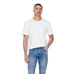 ONLY & SONS Erkek Onsmax Life Reg Ss Stitch Tee Noos Tişört, Beyaz, XS