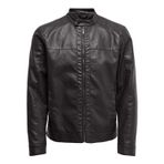 ONLY & SONS Erkek Onsmike Pu Racer Ceket Otw Ceket Siyah XXL