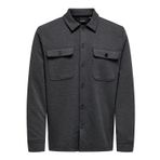 ONLY & SONS Erkek Onsnewkodyl Overshirt Sweat Noos uzun kollu gömlek, koyu gri melanj, L