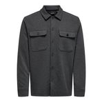 ONLY & SONS Erkek Onsnewkodyl Overshirt Sweat Noos uzun kollu gömlek, koyu gri melanj, XL