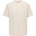 Only & Sons Erkek Onsnoble Rlx Ss Tee Noos Rahat Kesim Kısa Kollu Tişört - Bej - XL