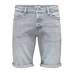 ONLY & SONS Erkek ONSPLY MGD 8774 TAI DNM SHORTS NOOS Şort, Medium Grey Denim, M