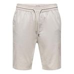 ONLY & SONS Erkek Onsreid Slim 0571 Slub Şort, Gümüş Astar, L