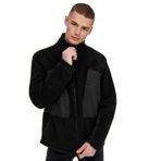 Only & Sons Erkek ONSVILLADS SHERPA MIX JACKET OTW Ceket Gündelik, Siyah , L