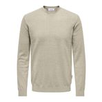 ONLY & SONS Erkek örgü kazak, Oatmeal., L