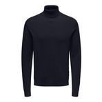 ONLY & SONS Erkek örgü kazak yüksek yaka, Koyu Lacivert, XL