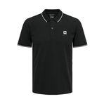 ONLY & SONS Erkek Polo Tişört ONSFLETCHER - Regular Fit XS S M L XL XXL, Siyah Parlak Beyaz Kontrast Çizgili, XL