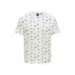 Only & Sons Erkek Regular Fit Kısa Kollu Bisiklet Yaka Baskılı T-Shirt, Beyaz, XL