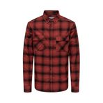 Only & Sons Erkek Regular Fit Uzun Kollu Ekose Gömlek, Kırmızı-Siyah, XL