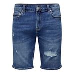 ONLY & SONS Erkek şortu, mavi (medium denim blue), L