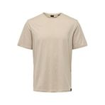 Only & Sons Erkek T-Shirt, Kısa Kollu, Regular Fit, Gümüş, L Beden