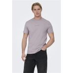 Only & Sons Erkek T-Shirt - Lila - Antrasit