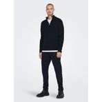 Only & Sons Erkek Yarım Fermuarlı Örgü Kazak, Koyu Lacivert
