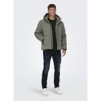 Only & Sons Gri Erkek Mont 22019598_ONSCAYSON Puffa Otw - XL