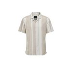 Only & Sons Normal Açık Haki Çizgili Erkek Gömlek ONSCAIDEN SS STRIPE LINEN RESORT SH