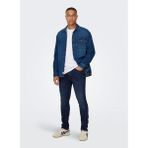 Only & Sons Normal Bel Dar Indigo Erkek Denim Pantolon Onsloom Slım Db 6749 Mat Dnm Noos