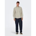 Only & Sons Normal Ekru Düz Erkek Gömlek Onsalp Rlx 2pkt Washd Cord Ls Shırt - XL