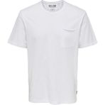 Only & Sons Normal Kalıp Düz Beyaz Erkek T-Shirt - 22022531_Onsroy Reg Ss Slub Pocket