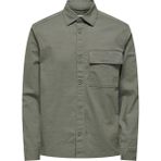 Only & Sons Normal Yeşil Düz Erkek Gömlek Onsharper Rıpstop Worker Overshırt - 2XL