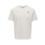 Only & Sons O Yaka Baskılı Beyaz Erkek T-Shirt ONSDAWSON REG SS TEE VD