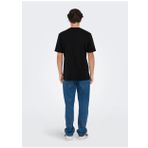 Only & Sons O Yaka Baskılı Siyah Erkek T-Shirt ONSLEVI LIFE REG TEXT SS TEE NOOS