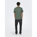 Only & Sons O Yaka Düz Su Yeşili Erkek T-Shirt Onsmax Lıfe Ss Stıtch Tee Noos - XL