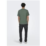 Only & Sons O Yaka Düz Su Yeşili Erkek T-Shirt ONSMAX LIFE SS STITCH TEE NOOS