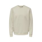 Only & Sons O Yaka Erkek Sweatshırt Onsluca Lıfe Reg Ls Crew Sweat, Ekru, S