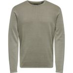 Only & Sons O Yaka Normal Düz Açık Gri Erkek Kazak Onsgarson 12 Wash Crew Knıt Noos - XL