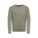 Only & Sons O Yaka Normal Düz Açık Gri Erkek Kazak ONSGARSON 12 WASH CREW KNIT NOOS