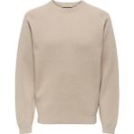 Only & Sons O Yaka Normal Düz Ekru Erkek Kazak Onspın Reg 12 Crew Knıt - XL