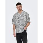 Only & Sons Only&sons Erkek Rahat Kesim Desenli Yazlık Gömlek 22028514 - Beyaz