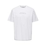 Only & Sons ONSAARON LIFE RLX SS TEE Erkek T-Shirt, Beyaz, M Beden