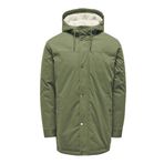 ONLY & SONS Onsalexander OTW Noos Vd erkek parka, Zeytin gecesi, XXL