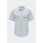 Only & Sons Onsbane 9181 Gua Dnm Ss Shırt Erkek Mavi Denim Gömlek - 22029181