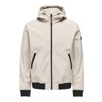 ONLY & SONS Onsbowie Softshell Bomber OTW Softshell erkek montu, Gümüş Astar, XXL