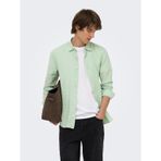 Only & Sons ONSCAIDEN LIFE LS Erkek Keten Karışım Gömlek, Yeşil, L Beden
