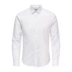 Only & Sons Onscaıden Lıfe Ls Solıd Lınen Shırt Noos Erkek Beyaz Gömlek - 22012321