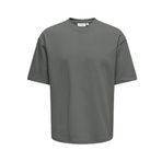 Only & Sons Onscaspian AUT Ss Tee Gri Castor Gray Erkek T-shirt
