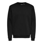 ONLY & SONS Onsceres Life Crew Neck Noos erkek sweatshirt, Siyah 1, L