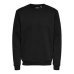 ONLY & SONS Onsceres Life Crew Neck Noos erkek sweatshirt, Siyah, XXL