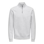 ONLY & SONS Onsceres yarım fermuarlı erkek sweatshirt, Süper Açık Gri Melanj, M