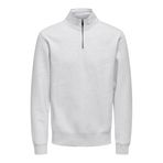 ONLY & SONS Onsceres yarım fermuarlı erkek sweatshirt, Süper Açık Gri Melanj, XL