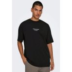 Only & Sons Onscurated % 100 Pamuk Baskılı Bisiklet Yaka T Shirt Erkek T Shirt 22030925 - Siyah - 2XL
