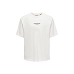 Only & Sons Onscurated Rlx Prınt Ss Tee Tr T-Shirt, S, OS22039102, Beyaz, Erkek