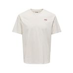 ONLY & SONS Onsdawson Reg Ss Tee Vd erkek tişörtü, Cloud Dancer., L